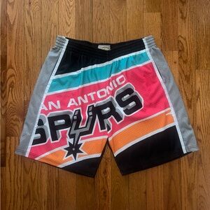 San Antonio Spurs AOP Retro Mitchell & Ness Shorts Size 2XLB